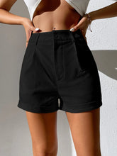PETITE Roll Hem High Waist Shorts